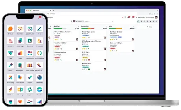 Ecran ERP Odoo - Toutes les applications